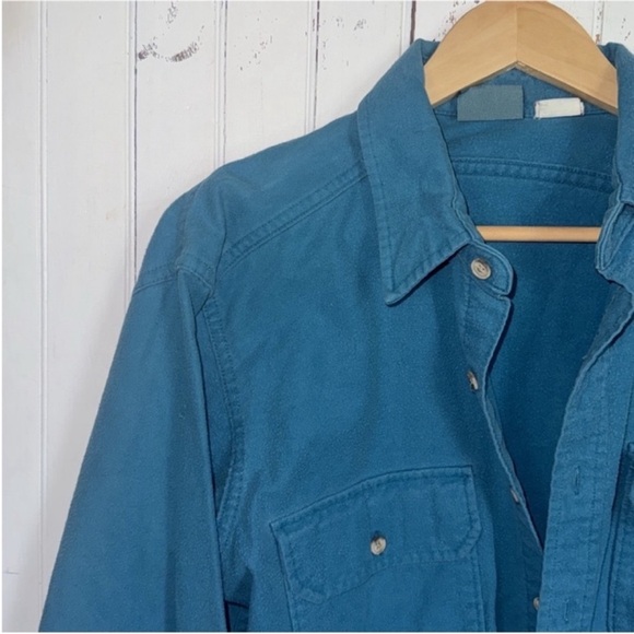 Woolrich Button Down Shirt Jacket Blue Size L - Picture 2 of 8